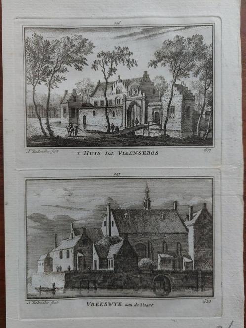 256-257 / Viansebos Vianen & Vreeswyk - Vreeswjk, Antiek en Kunst, Kunst | Etsen en Gravures, Ophalen of Verzenden