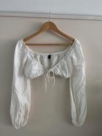 Wit cropped Boho zomertopje lange mouwen S/36, Wit, Ophalen of Verzenden, Zo goed als nieuw, Lange mouw