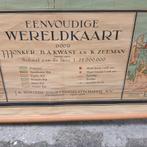Oude Wereldkaart Schoolplaat - J.B. Wolters Groningen, Antiek en Kunst, Antiek | Schoolplaten, Ophalen, Aardrijkskunde