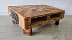 Pallet Tafel met Uniek Design, Huis en Inrichting, Tafels | Salontafels, Gebruikt, 50 tot 100 cm, Vierkant, Metaal