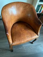 Antiek leren stoeltje, Huis en Inrichting, Fauteuils, Ophalen, Gebruikt, Minder dan 75 cm, Leer