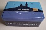 Savon de Marseille blikje, plaatjes Marsseille zeep blokken, Ophalen of Verzenden, Gebruikt, Overige, Overige merken