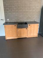 steigerhoutrn keuken , buitenkeuken betonnen blad, Tuin en Terras, Buitenkeukens, Ophalen of Verzenden, Zo goed als nieuw, Gas