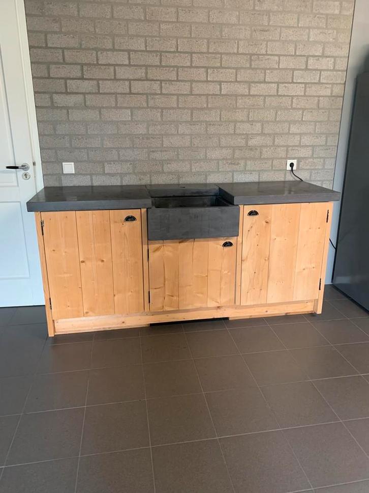 steigerhoutrn keuken , buitenkeuken betonnen blad, Tuin en Terras, Buitenkeukens, Zo goed als nieuw, Gas, Ophalen of Verzenden