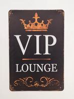 VIP Lounge kroon zwart reclamebord van metaal wandbord, Info@deconoord.nl, Deco Noord, Nieuw, Ophalen of Verzenden