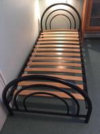 1-Pers. bed, zwart, metaal, afm.: 205x95, afm. matras: 190x9, Ophalen, Gebruikt, 90 cm, Eenpersoons