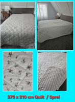 270x210cm quilt katoen nieuwstaat 2 zijdig roosjes of streep, Huis en Inrichting, Overige kleuren, Overige maten, Ophalen of Verzenden