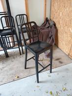 6 Zwarte Metalen Krukken in Originele Staat, Huis en Inrichting, Stoelen, Ophalen, Zwart, Krukstaat 21, Zo goed als nieuw