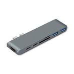 USB-C Hub 7-in-1 voor MacBook Pro & MacBook Air (space gray), Computers en Software, Dockingstations, Verzenden, Nieuw, USB-hub