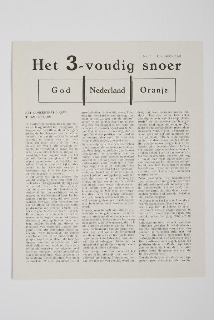 December 1942 - Het 3-voudig snoer | Heruitgave 1994, Verzamelen, Militaria | Tweede Wereldoorlog, Boek of Tijdschrift, Nederland