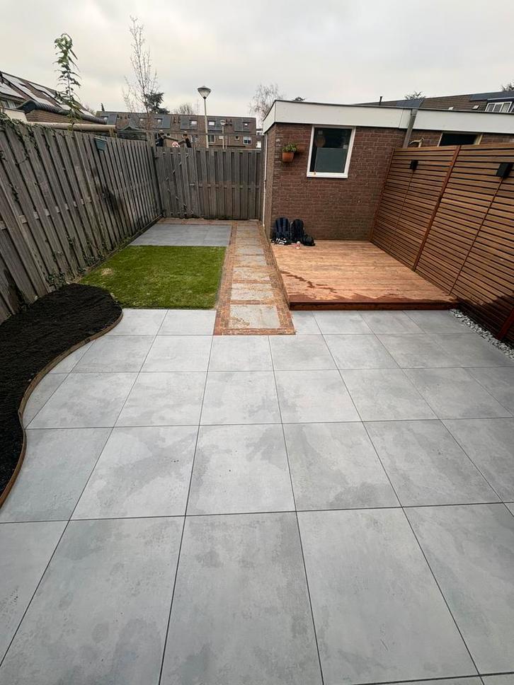 Herstraten voor/achtertuin gezocht, Tuin en Terras, Terrasdelen en Vlonders, Zo goed als nieuw, Hout, Ophalen