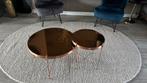 2 Zuiver Cupid Salontafel Large en Smal Koper, Huis en Inrichting, Tafels | Salontafels, Ophalen, Rond, 50 tot 100 cm, Zo goed als nieuw