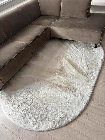 Ovaal vloerkleed creme hoogpolig beschikbaar voor biedingen