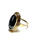14k gouden ring met een hematiet, -, -, Ophalen of Verzenden, Dame