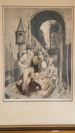 Ets van verkoper in Venetië door Adriaan van 't Hoff, Ophalen of Verzenden, Voor 1940, Zo goed als nieuw