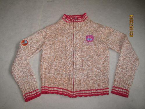 Real life oranje gemeleerd vest met roze accenten mt 140/146, Kinderen en Baby's, Kinderkleding | Maat 140, Gebruikt, Meisje, Trui of Vest