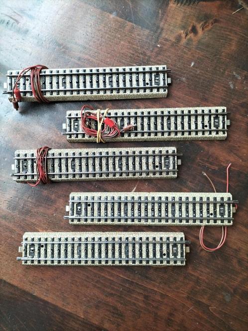 Marklin 5111 H0 rechte aansluitrails 180mm M-rails, rail, Hobby en Vrije tijd, Modeltreinen | H0, Gebruikt, Rails, Wisselstroom