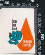 Sticker: Bespaar Energie - Hou het koel (2), Verzamelen, Stickers, Overige typen, Ophalen of Verzenden, Zo goed als nieuw