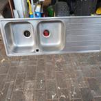 Inbouw spoelbak met afdruip gedeelte 125x48cm, Gebruikt, 100 tot 150 cm, Ophalen of Verzenden, Minder dan 100 cm