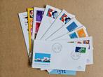 FDC JAAR 1972 - BIJNA COMPLEET - 9 EERSTE DAG ENVELOPPEN, Ophalen of Verzenden, Onbeschreven, Nederland