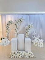 Decoratie backdrop "elegant white", Ophalen of Verzenden, Nieuw, Geboorte of Huwelijk
