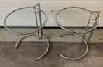 Twee Eileen Gray bijzettafel  hoogte 67-97 cm, Ophalen, Rond, 75 cm of meer, 60 cm of meer