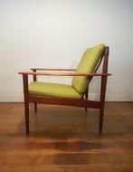 PJ56 fauteuil van Grete Jalk voor P. Jeppesen Møbelfabrik, Huis en Inrichting, Fauteuils, Ophalen, Hout, 75 tot 100 cm, Zo goed als nieuw