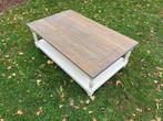 Landelijke houten salontafel met grey wash finish €75, Ophalen, 100 tot 150 cm, 50 tot 100 cm, Minder dan 50 cm
