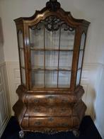 Vitrinekast notenhout Rococo, Huis en Inrichting, Kasten | Vitrinekasten, Ophalen, Gebruikt, 100 tot 150 cm, 200 cm of meer
