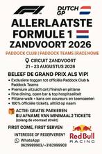 Paddock F1 ZANDVOORT 2026 laatste race 🏎 

GRATIS PARKEREN, Tickets en Kaartjes, Drie personen of meer