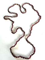 Vintage glas granaat ketting, Sieraden, Tassen en Uiterlijk, Kettingen, Verzenden, Gebruikt, Rood, Overige materialen