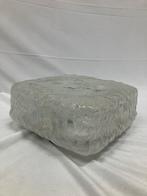 Vintage ijsglas vierkante plafondlamp jaren 70 design, Ophalen of Verzenden, Gebruikt, Glas