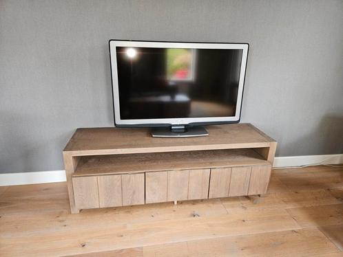 Robuust houten tv kast, zonder televisie., Huis en Inrichting, Kasten | Televisiemeubels, Gebruikt, Minder dan 100 cm, 25 tot 50 cm