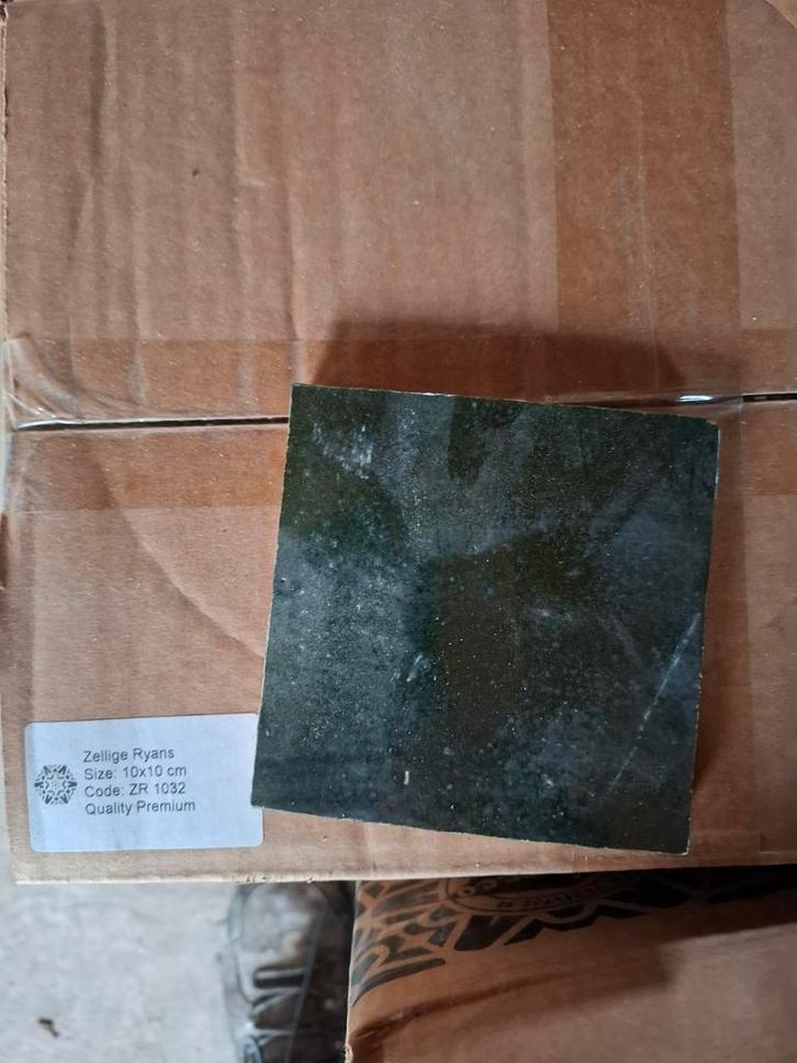 Zellige Ryans 10x10 Donkergroen - 200 stuks 400 euto, Doe-het-zelf en Verbouw, Tegels, Zo goed als nieuw, Wandtegels, Overige materialen