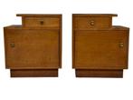 Vintage Nachtkastjes - Set Van 2 In Eiken Jaren 50 Design, Gebruikt, Minder dan 45 cm, Vintage, Vintage
