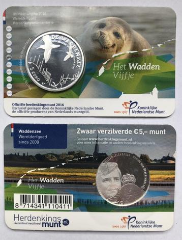 2016 COINCARD 5 EURO WADDEN VIJFJE *UNC* beschikbaar voor biedingen