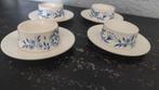 Vintage eierdopjes blauw wit bloemen Emsa 4x, Ophalen of Verzenden, Gebruikt