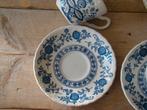 4x Kop-en-schotel Engels blauw, Wedgwood BLUE HERITAGE, gaaf, Antiek en Kunst, Ophalen of Verzenden