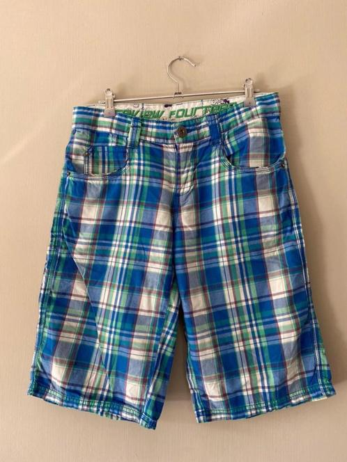 Blauw geruite korte broek jongens maat 176 kinderkleding, Kinderen en Baby's, Kinderkleding | Maat 176, Zo goed als nieuw, Jongen