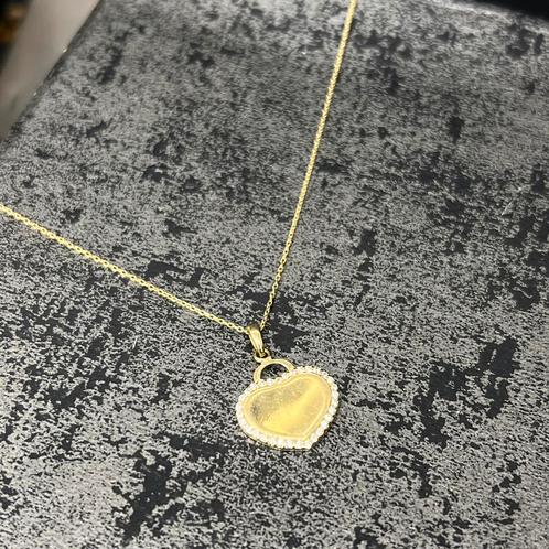 14k gouden hart ketting nieuw incl graveren, Sieraden, Tassen en Uiterlijk, Kettingen, Nieuw, Goud, Ophalen of Verzenden