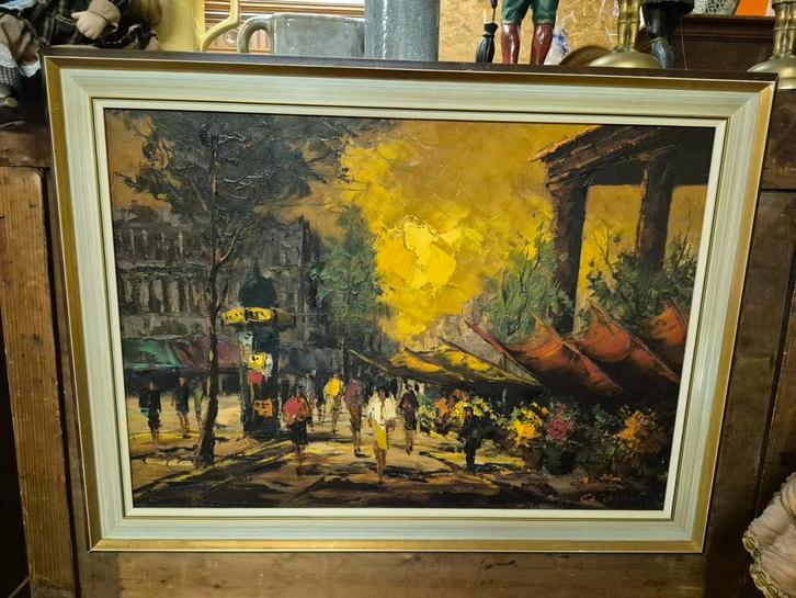 G.J. Ernens Stadsgezicht Schilderij, Antiek en Kunst, Kunst | Schilderijen | Klassiek, Ophalen of Verzenden