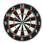 Wandklokken Dartbord met Glas, Huis en Inrichting, Ophalen, Nieuw, Analoog, Wandklok