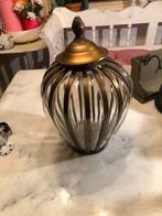 Antieke Apothekerspot - Glas & Metaal, Gebruikt, Overige kleuren, Ophalen of Verzenden, Glas