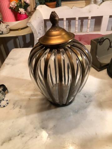 Antieke Apothekerspot - Glas & Metaal beschikbaar voor biedingen