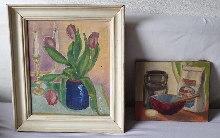 2 prachtige impressionistische stillevens van Erik West., Antiek en Kunst, Kunst | Schilderijen | Klassiek, Verzenden