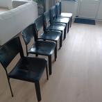 6 Fasem S91 eetkamerstoelen, Ophalen, Zwart, Design, Leer