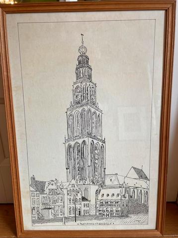 Martinitoren Groningen - Tekening beschikbaar voor biedingen