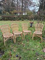 4 rotan stoelen, Ophalen, Gebruikt, Bruin, Riet of Rotan