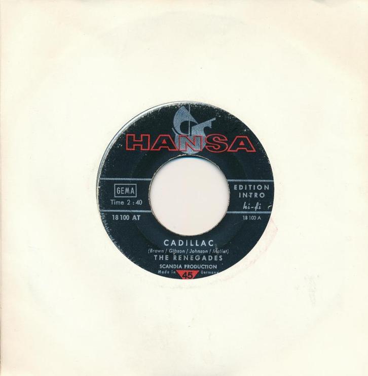 316 Renegades - Cadillac (1965), Cd's en Dvd's, Vinyl Singles, Gebruikt, Single, Pop, 7 inch, Ophalen of Verzenden