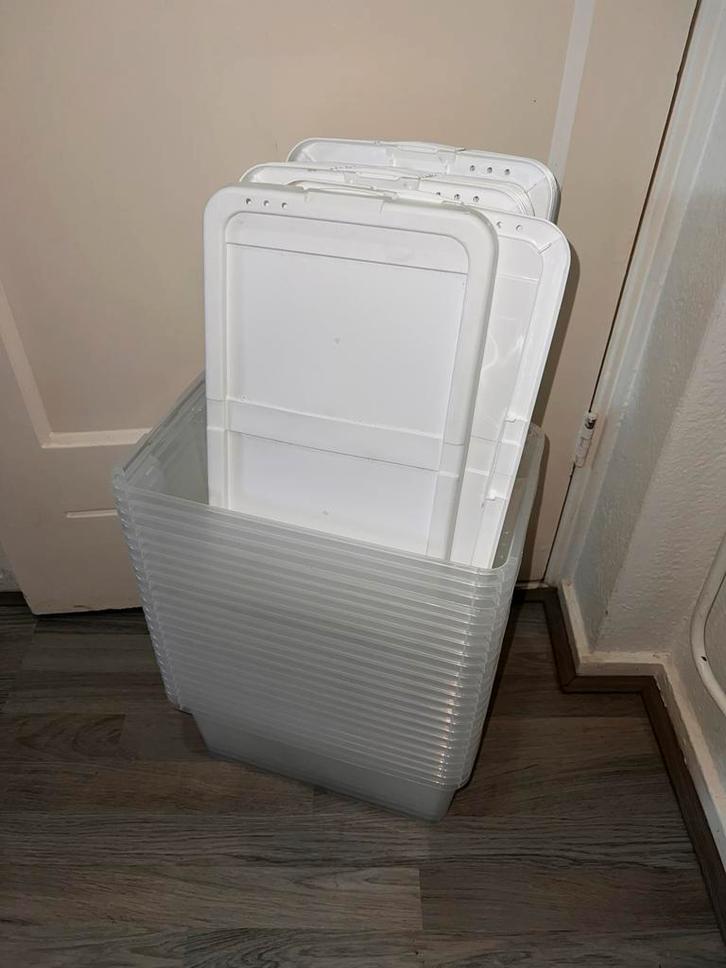 Plastic Schoenen Opberger met Deksel, Huis en Inrichting, Woonaccessoires | Kisten, Gebruikt, Minder dan 50 cm, Kunststof, Ophalen of Verzenden